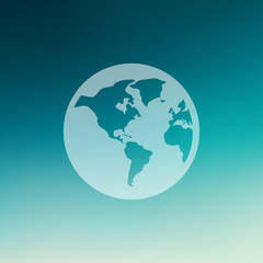 Globe in flat style icon