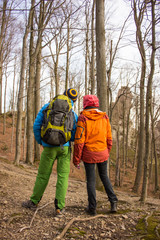 Hiking in the mountains.