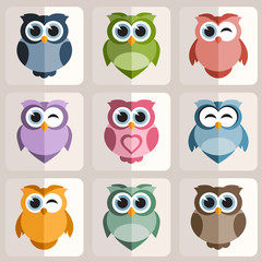 Fototapeta premium Owls stickers