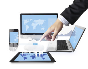 Obraz premium pushing Technology of businessmen