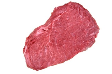 Single  Fresh Beef Steak Isolated On White Background