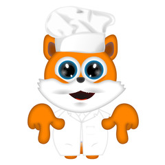Marvin cat kitty animal cook cooking chef hat food
