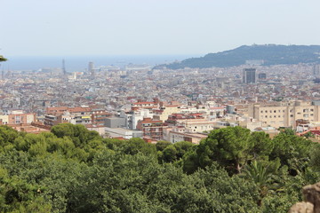 Fototapeta na wymiar Вид на Барселону из парка
