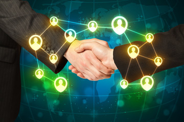 handshake, social netwok concept