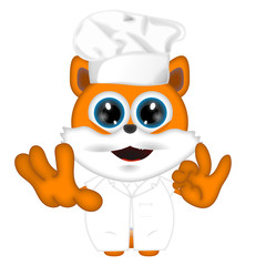 Marvin cat kitty animal cook cooking chef hat food