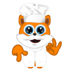 Marvin cat kitty animal cook cooking chef hat food