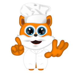 Marvin cat kitty animal cook cooking chef hat food