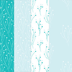 Four seamless background in light blue colors