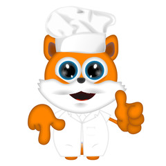 Fototapeta premium Marvin cat kitty animal cook cooking chef hat food