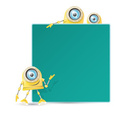 vector orange cartoon robot isolated on white