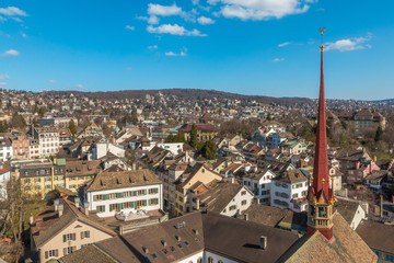 View of Zurich from the church Tower