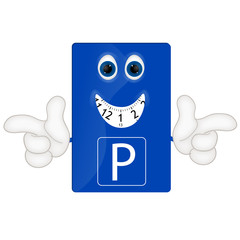 Funny parking disk park fees charges costs cartoon illustration