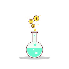 Isolated cartoon formula to getting rich