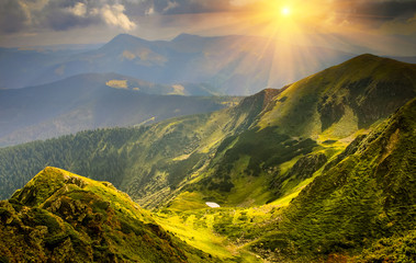Beautiful summer landscape in the mountains.