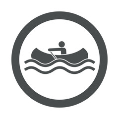 Icono redondo canoa gris