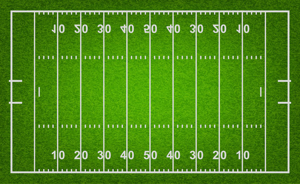 American football field. Vector illustration.