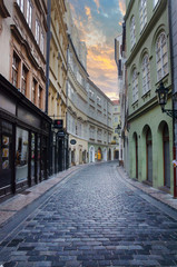Naklejka na ściany i meble streets of the old city in the early morning
