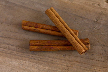 Cinnamon on wooden table