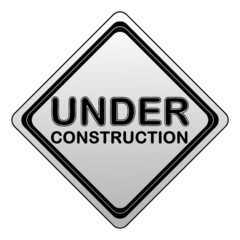 Under Construction Sign Black and White - illustration