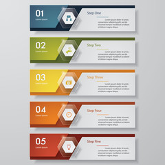 Design clean number banners template. Vector.