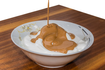 Beaten egg whites with cocoa