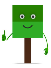 Tree character isolated
