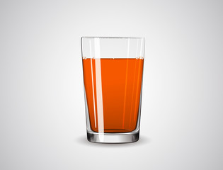 Glass full of orange liquid / juice
