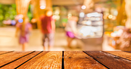 Coffee shop blur background with bokeh image