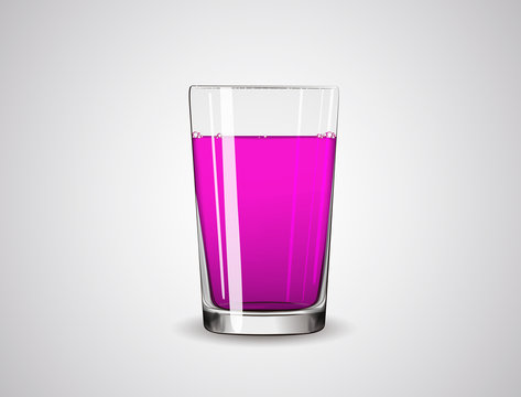 Glass full of pink liquid / juice