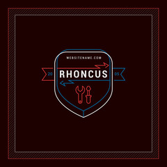 Vintage Line Art Geometric Logo Design Template