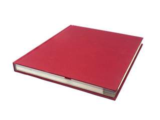 Red notebook  on white.