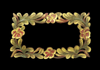 frame wooden isolated on black background