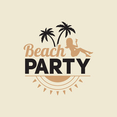 Retro summer vintage label on colorful background