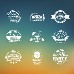 Set of summer retro design elements