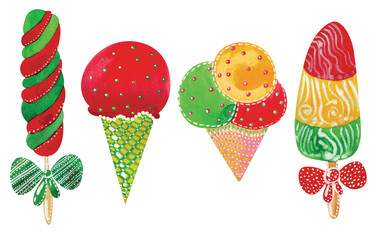 watercolor ice cream