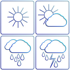 Vector abstract summer day weather flat image set
