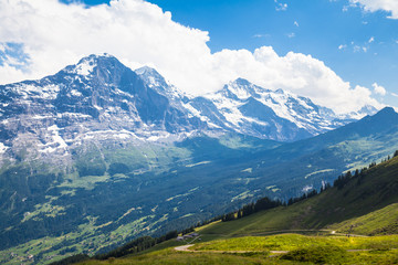Obraz premium Panoramic view of Eiger, Monch and Jungfrau