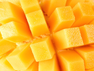 Closeup slice of mango background