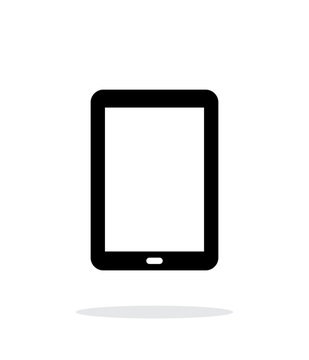 Tablet PC screen simple icon on white background.