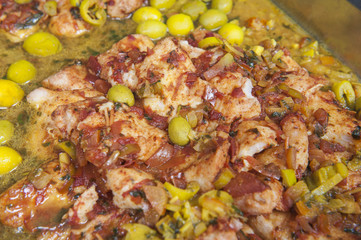 Fish tagine at an egyptian restaurant buffet