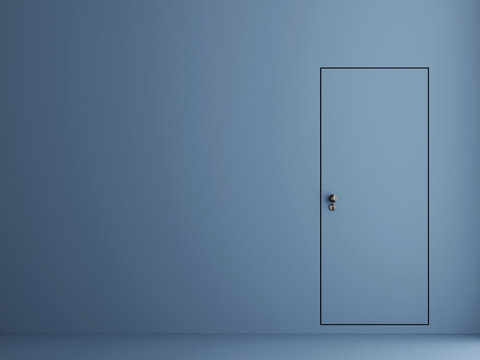 Minimalism Door Concept, 3d Illustration