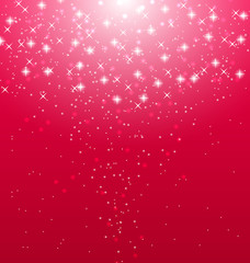 Abstract pink  illuminated background with shiny stars