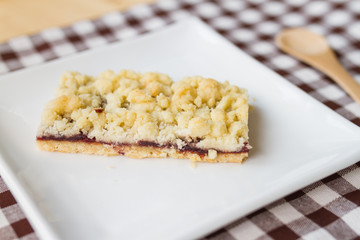 piece of strawberry crumble