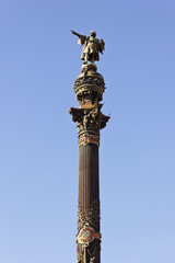 Fototapeta na wymiar Christopher Columbus monument in Barcelona.