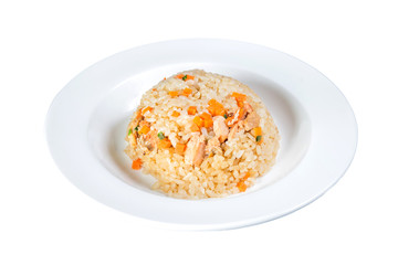 Fried rice with a salmon