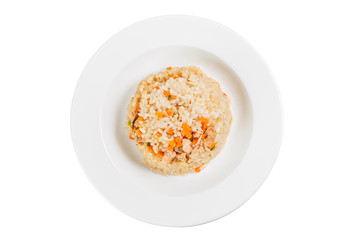 Fried rice with a salmon