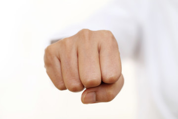 Punch fist isolated on white background