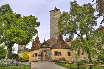 Fototapeta na wymiar Tower of Rothenburg ob der Tauber, Germany