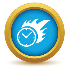Gold hot clock icon