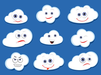 Cartoon vector clouds